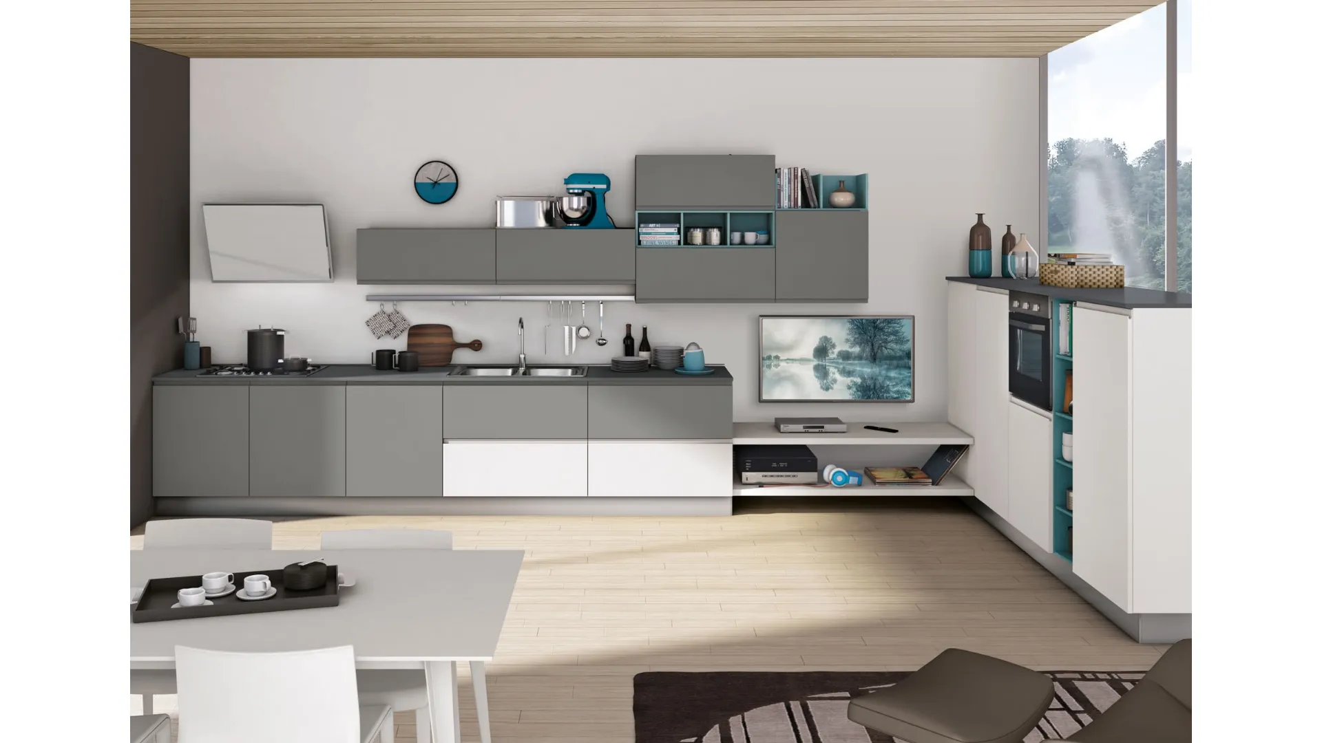 Cucina Moderna Jey Feel ad angolo di Creo