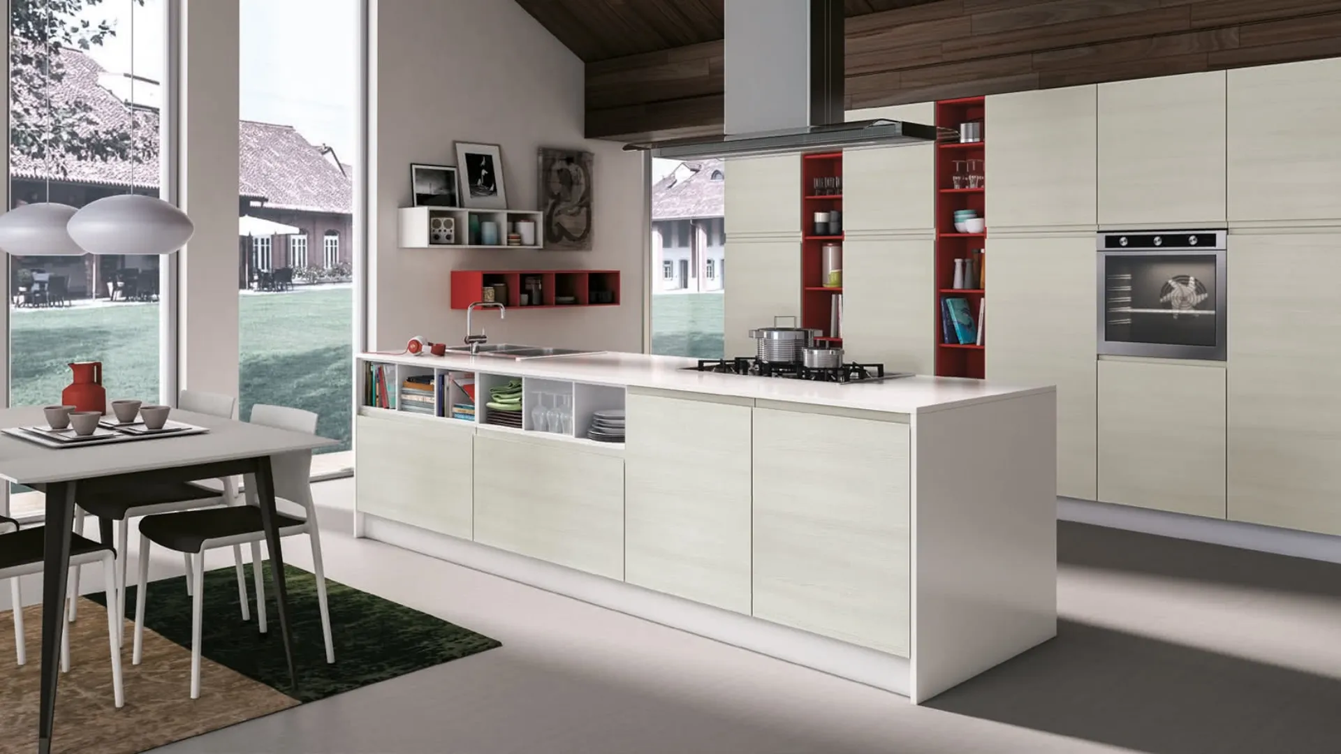 Cucina Moderna Jey Feel con isola di Creo