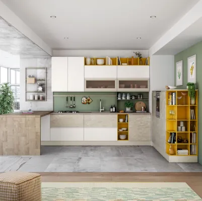 Cucina Moderna Jey Feel con penisola di Creo