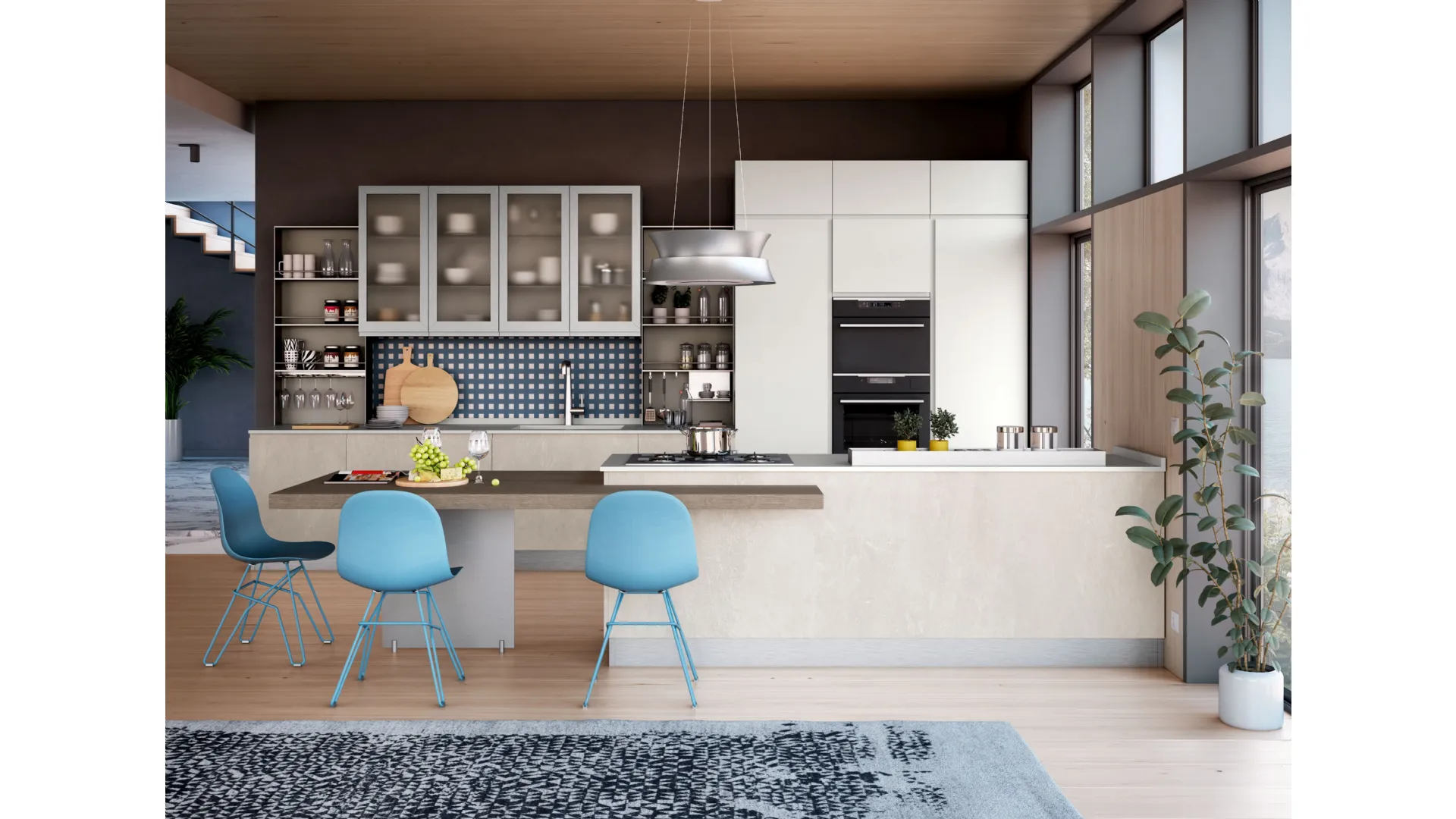 Cucina Moderna Jey Feel con penisola di Creo