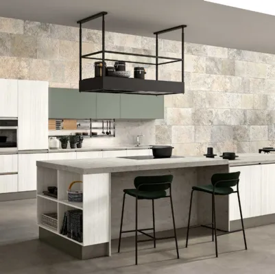 Cucina Moderna con isola Joy 01 in melaminico di GM Cucine