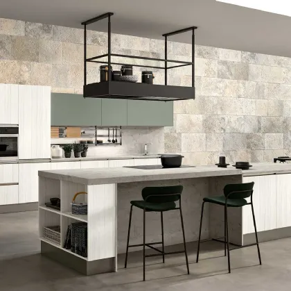 Cucina Moderna con isola Joy 01 in melaminico di GM Cucine
