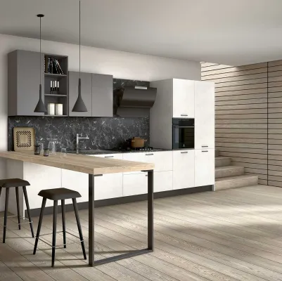 Cucina Moderna con penisola Joy 07 in melaminico di GM Cucine