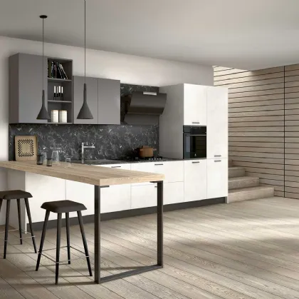 Cucina Moderna con penisola Joy 07 in melaminico di GM Cucine