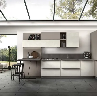 Cucina Moderna angolare con penisola Joy 09 in melaminico di GM Cucine