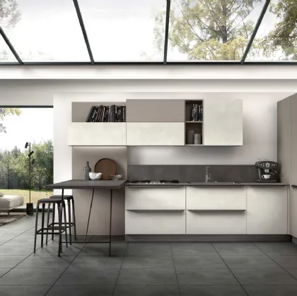 Cucina Moderna angolare con penisola Joy 09 in melaminico di GM Cucine