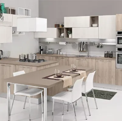 Cucina Moderna Kyra con penisola di Creo