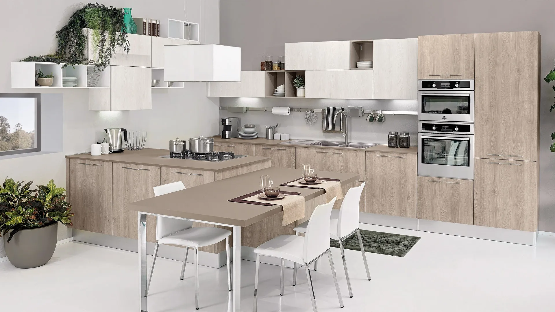 Cucina Moderna Kyra con penisola di Creo