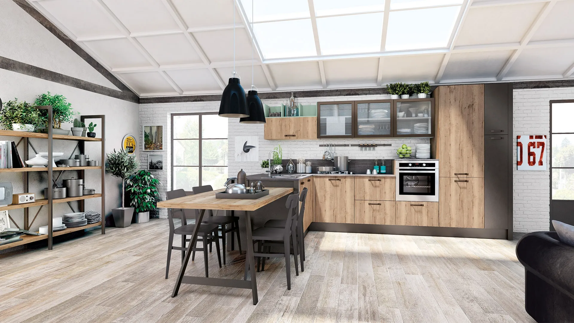Cucina Moderna Kyra con penisola di Creo