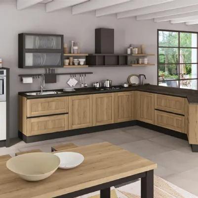 Cucina Moderna Kyra Telaio con penisola di Creo