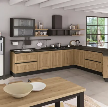 Cucina Moderna Kyra Telaio con penisola di Creo