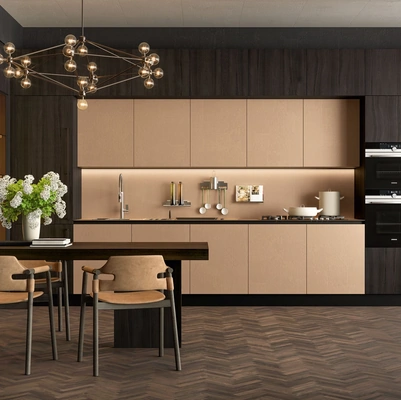 Cucina Moderna lineare Clover Design 03 in gres e legno di Lube
