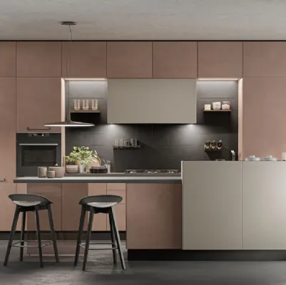 Cucina Moderna con isola Unica 06 di Lube