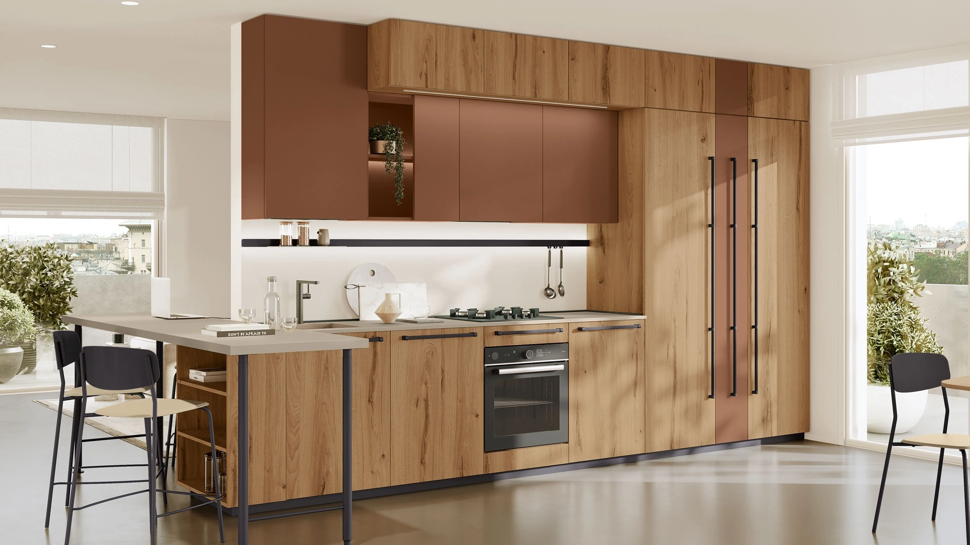 Cucina Moderna Maxima con penisola di Creo