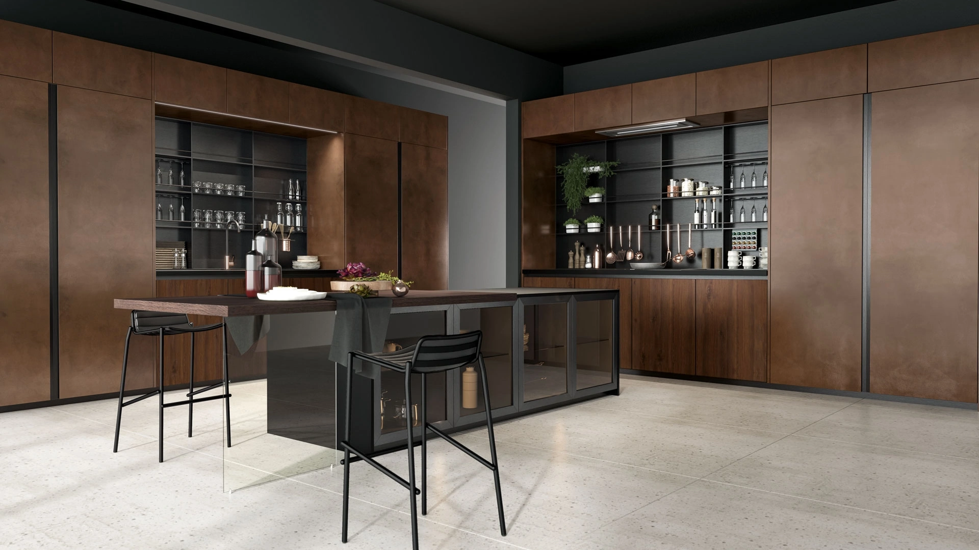 Cucina Moderna con isola Oltre Design 04 di Lube