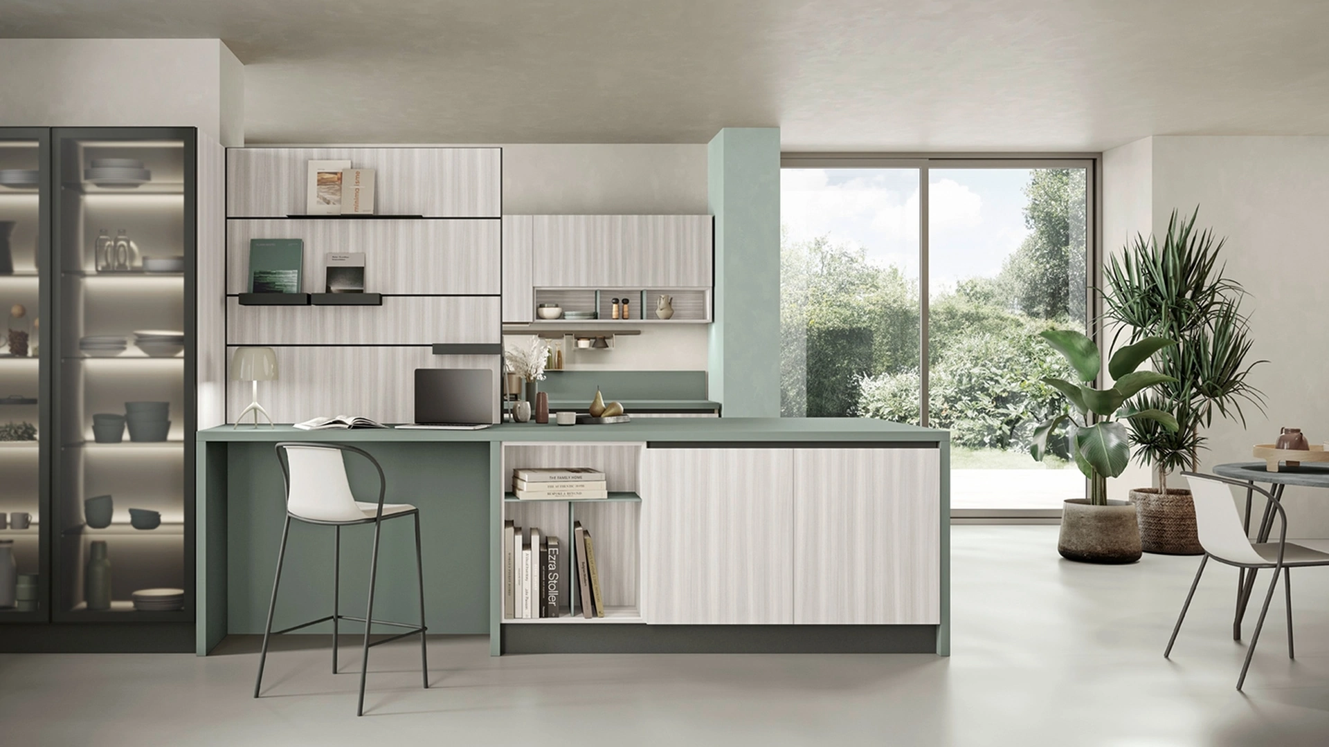 Cucina Moderna con penisola Ready 03 di Lube