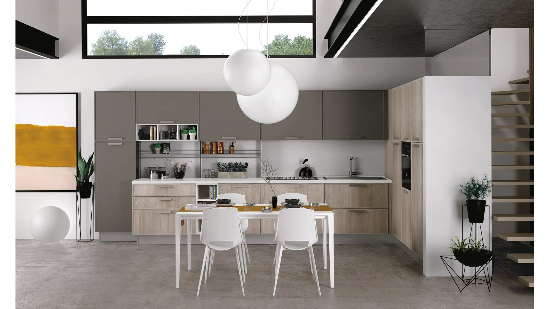 Cucina Moderna Rewind angolare di Creo
