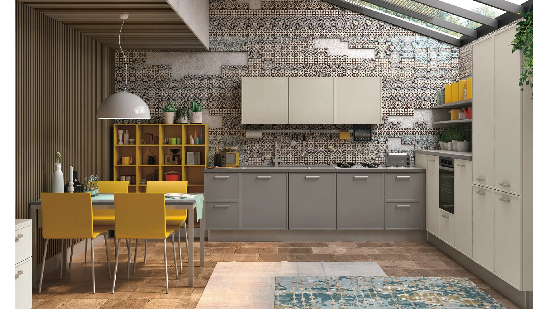 Cucina Moderna Rewind angolare laccato di Creo