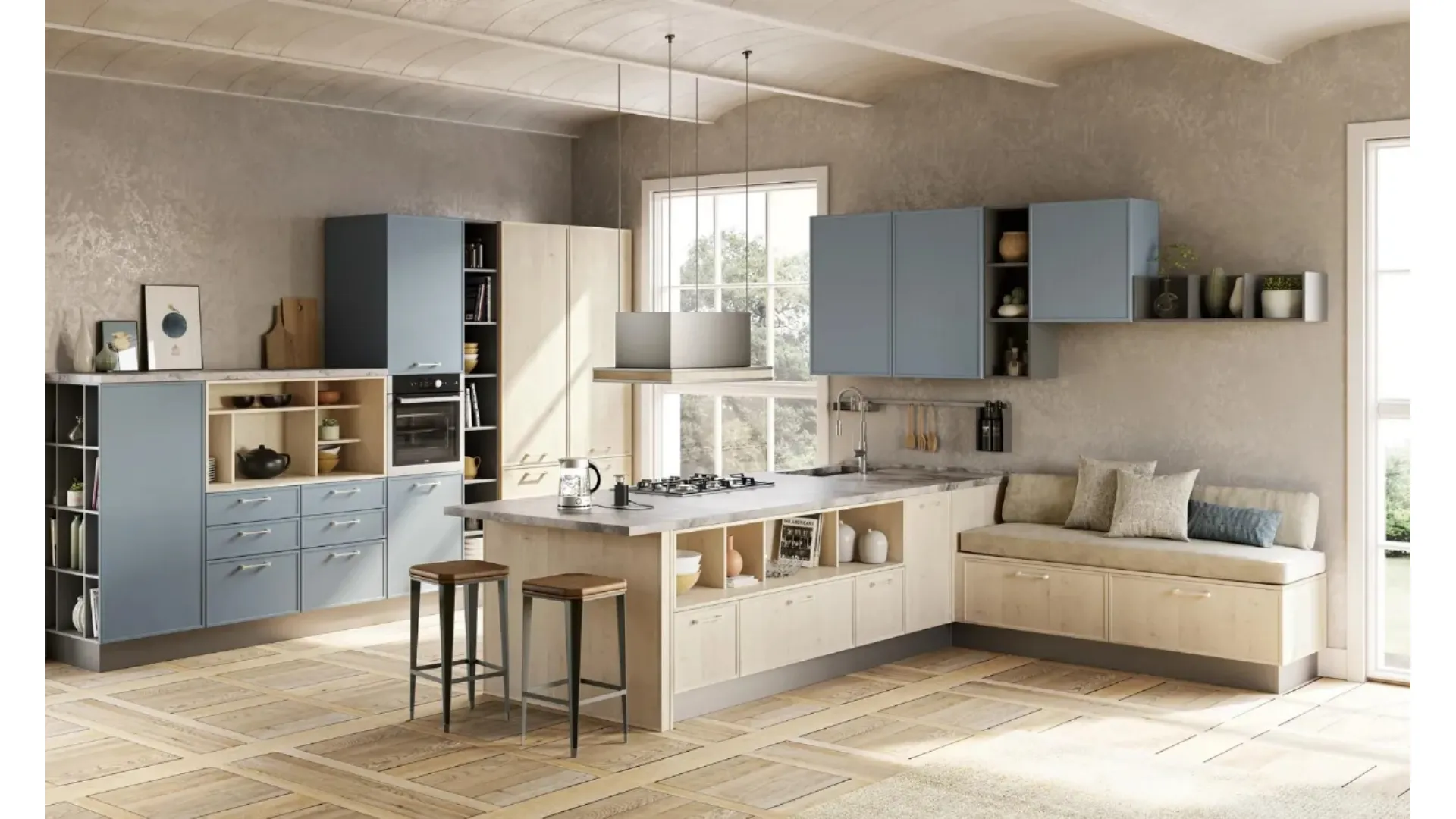 Cucina Rewind con penisola di Creo