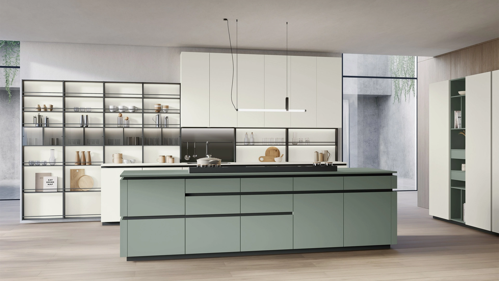 Cucina Moderna con isola Shade Lab 03 di Lube