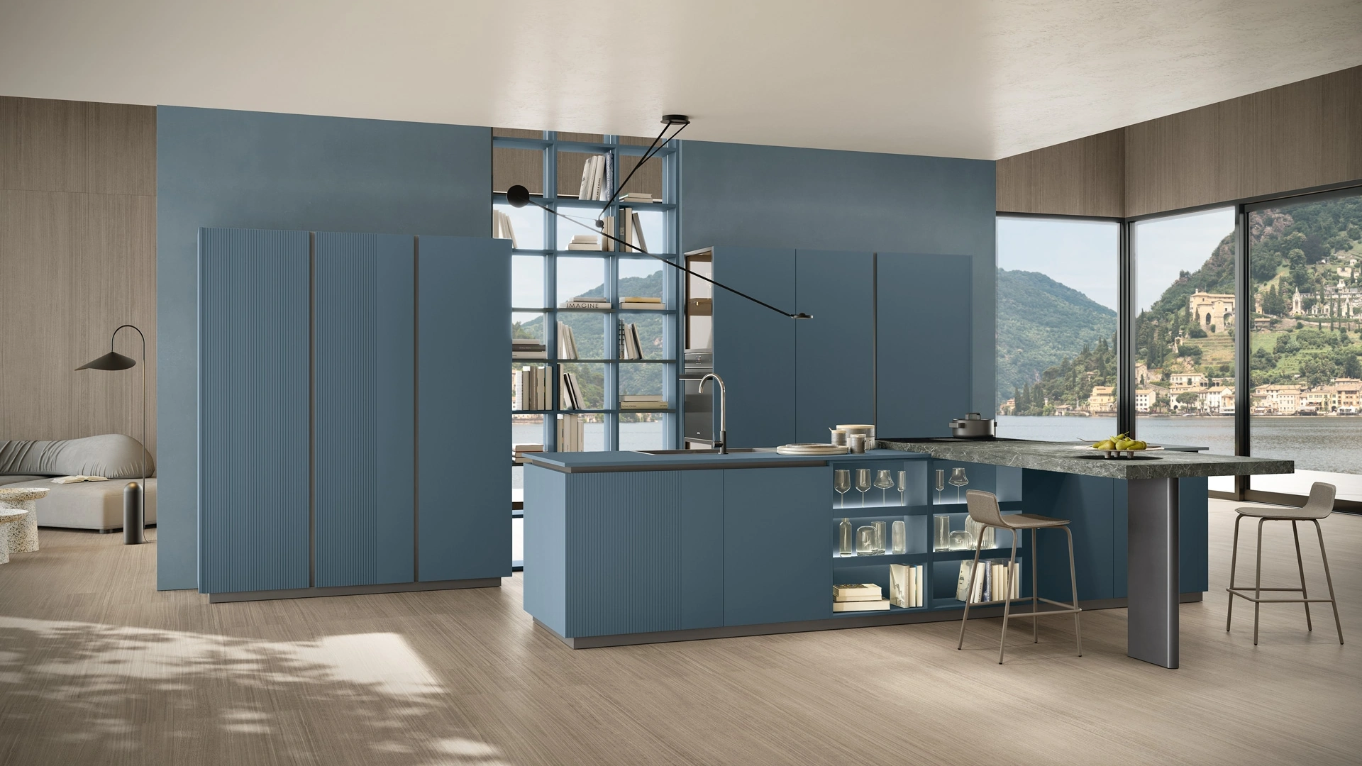 Cucina Moderna con penisola Shade Lab 05 di Lube