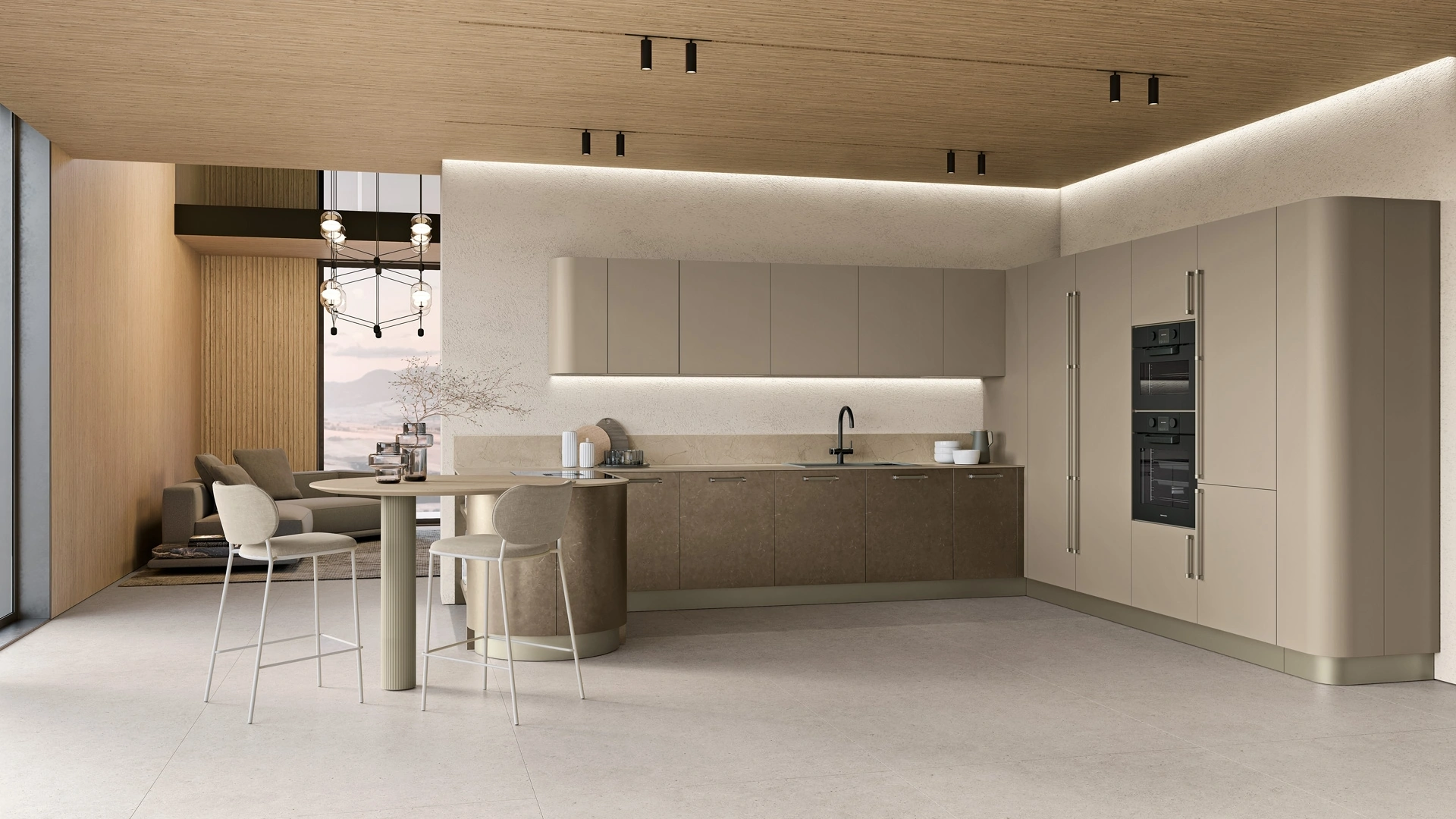 Cucina Moderna con penisola Shade Lab 08 di Lube