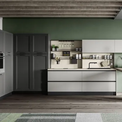 Cucina Moderna Smart Carbone e Polvere angolare di Creo