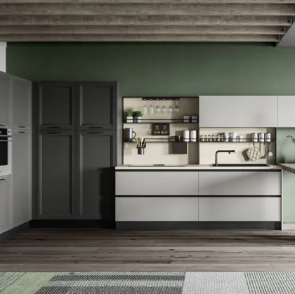Cucina Moderna Smart Carbone e Polvere angolare di Creo