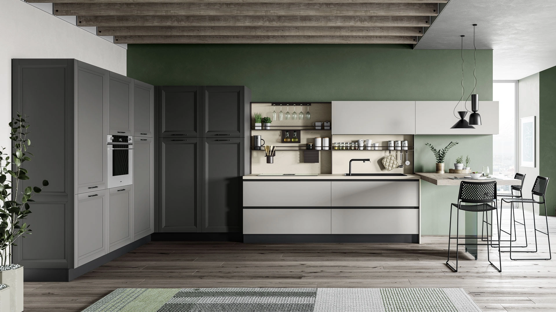 Cucina Moderna Smart con penisola di Creo
