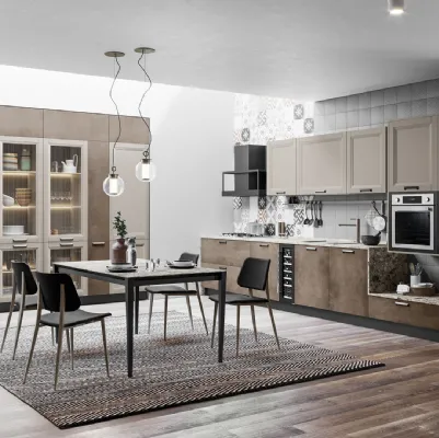 Cucina Moderna Smart lineare finitura Malta Bronzo e Pet Sahara Supermatt di Creo
