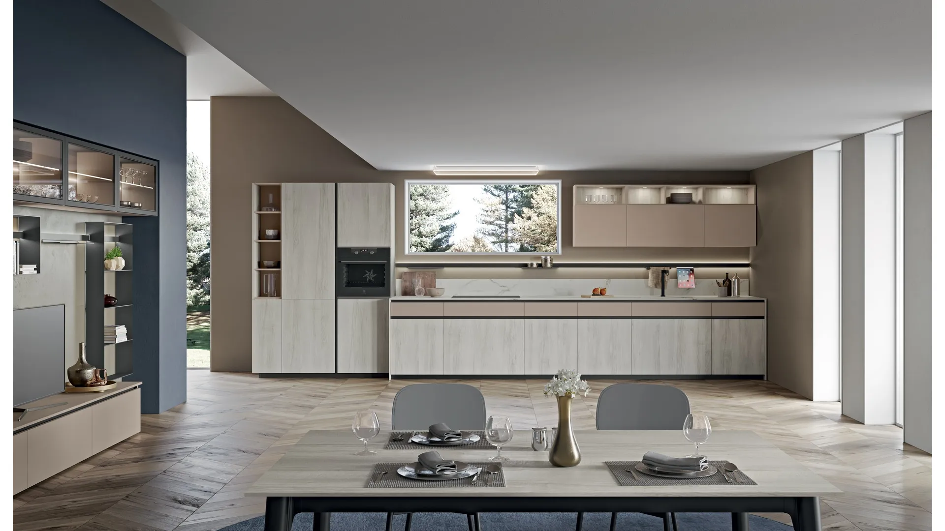 Cucina Moderna lineare Tablet di Creo
