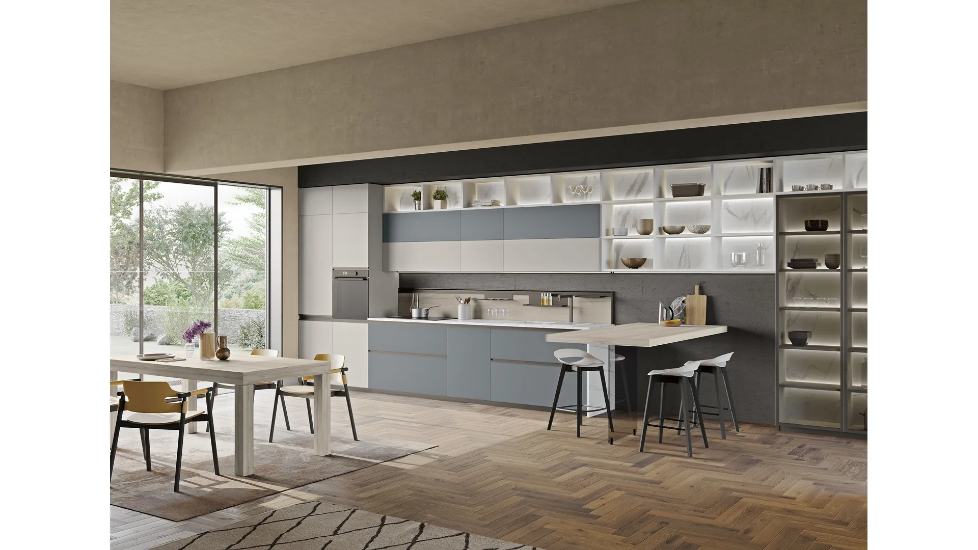 Cucina Moderna Tablet con penisola di Creo