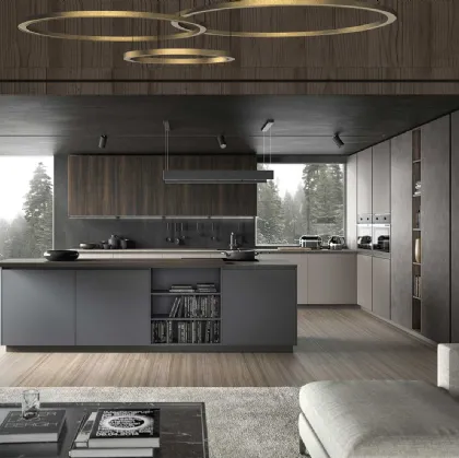 Cucina Moderna con isola Ventidue & XL 01 in laminato Fenix di GM Cucine