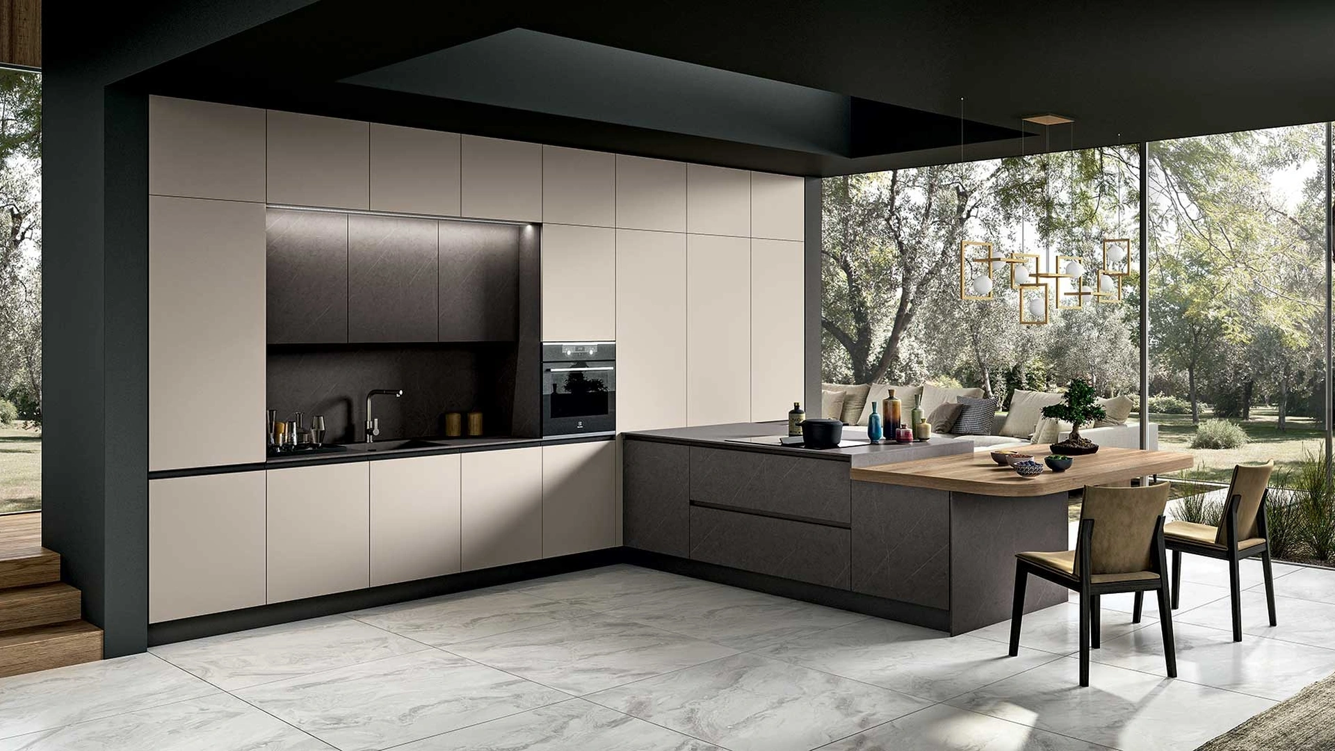 Cucina Moderna con penisola Ventidue & XL 04 di GM Cucine