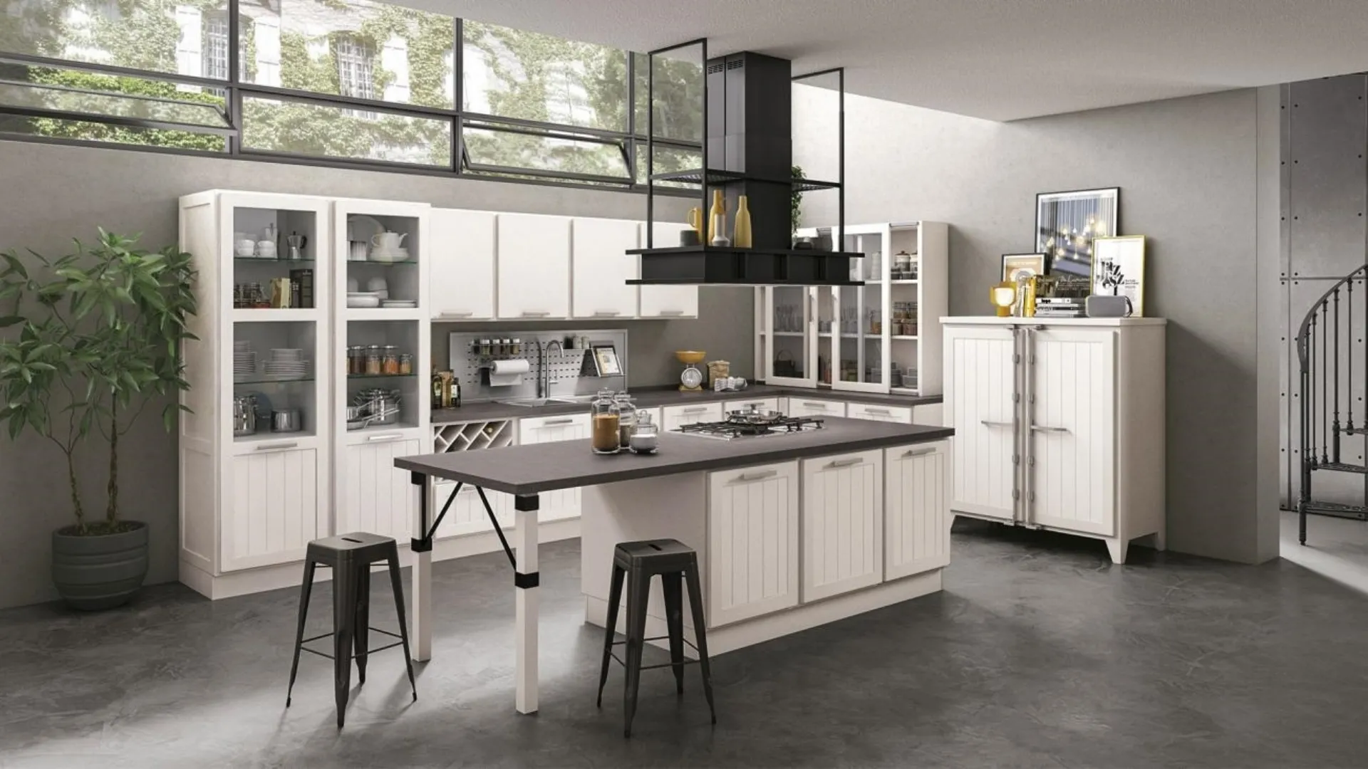 Cucina Shabby Chic con isola Provenza 04 di Lube