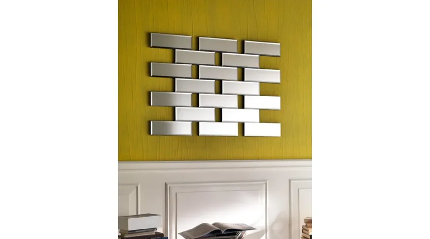 Specchio design componibile effetto mattoni Iris di Stones