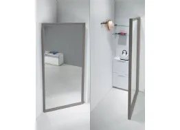 Portaoggetti con specchio Angolo Riflesso con struttura in alluminio di Pezzani