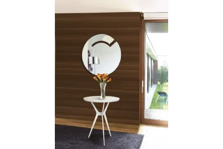 Tavolino rotondo in MDF laccato bianco e struttura in acciaio Arturo di Unico Italia
