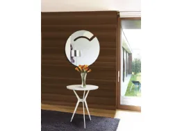 Tavolino rotondo in MDF laccato bianco e struttura in acciaio Arturo di Unico Italia