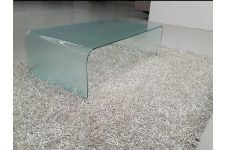 Tavolino in vetro curvo trasparente Big Golden Unico Italia