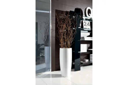 Vaso in ceramica verniciato in bianco lucido Calibro di Unico Italia