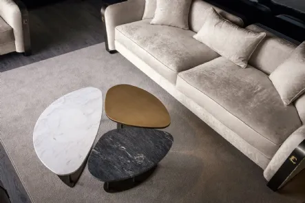 Tavolino Ninfea con top in pietra, marmo o metallo di Cantori