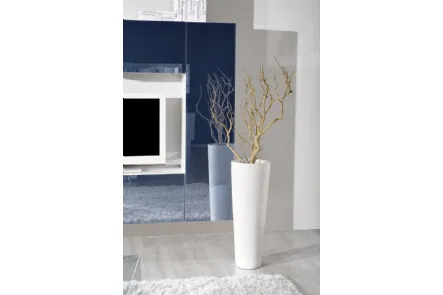 Vaso in ceramica verniciato bianco lucido Cono di Unico Italia