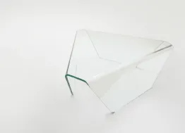 Tavolino in vetro trasparente curvato Corsaro di Unico Italia