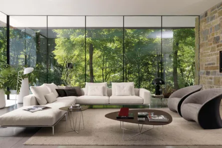 Tavolino dalla forma asimmetrica con top in legno materico e struttura in tondino metallico Dabliu di Desirèe