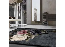 Tappeto con peonie colorate Digit Collection Roses di Adriani e Rossi