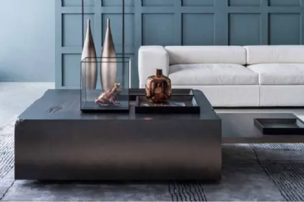 Tavolino in laccato silverblack Double di Adriani e Rossi