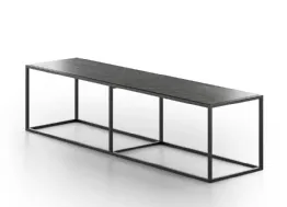 Tavolino Panca in pietra Gray Stone e base in metallo Minimal di Doimo Salotti