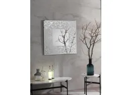 Specchio Namaste con cornice in vetro argentato di Stones