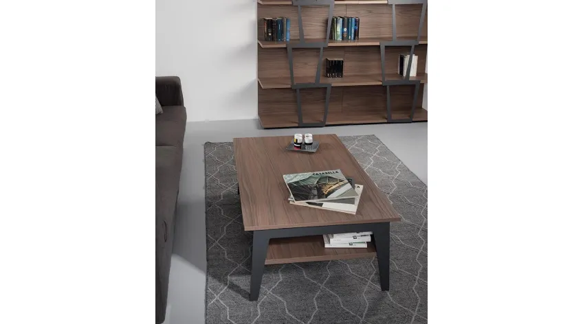 Tavolino con top alzabile in laminato Brighton di Pezzani